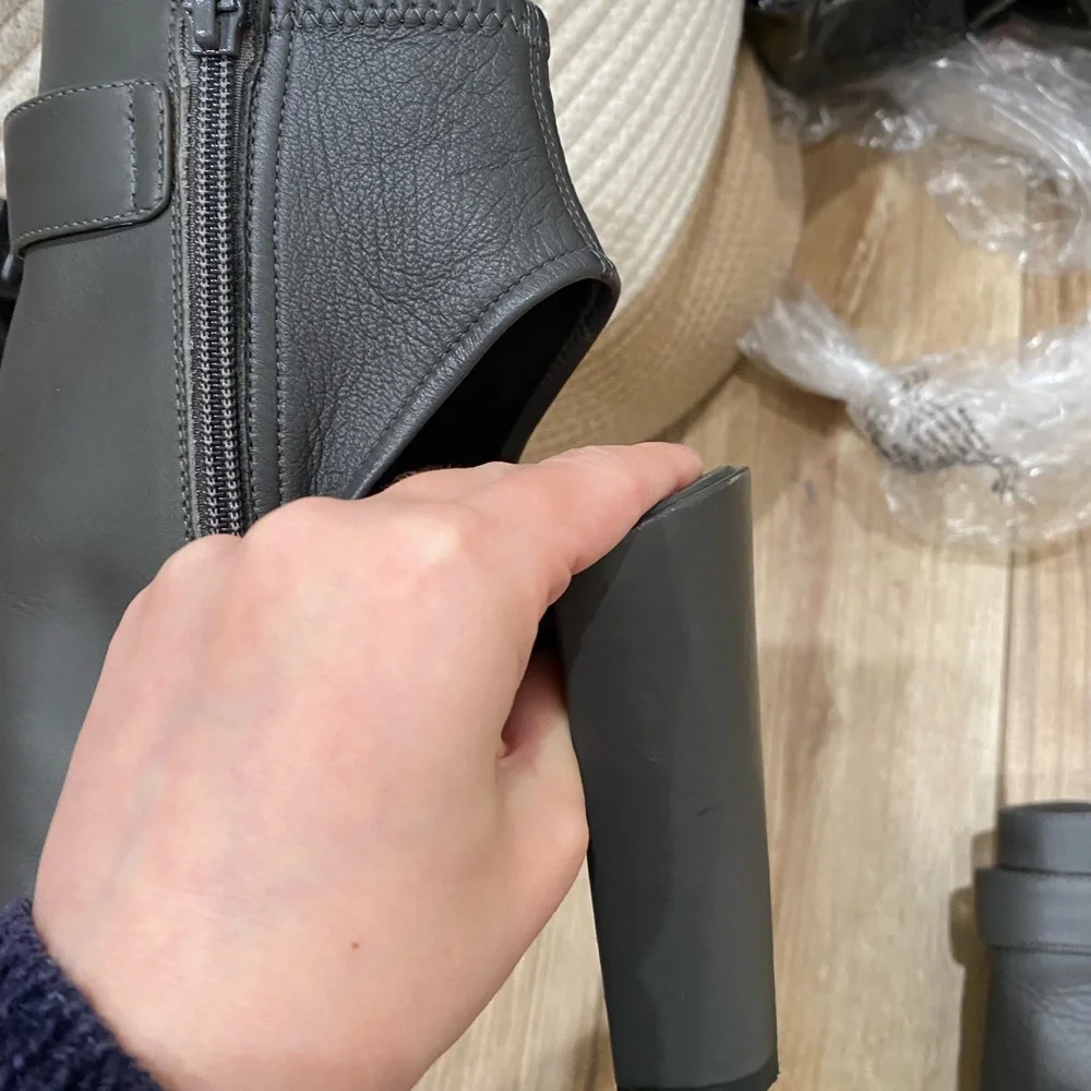 V I N C E / BRIGHAM peep toe booties in graphite ankle boots Like new - Picture 7 of 8